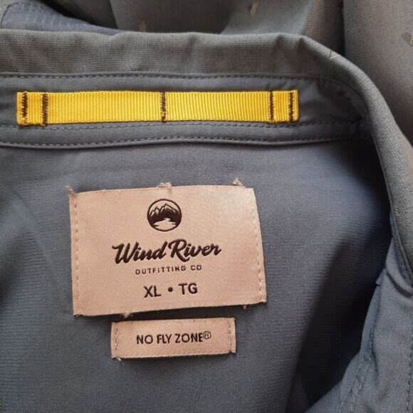 WIND RIVER Vented Back Fishing Utility Sleeve Button Down Shirt Blue Men's Sz XL - Picture 9 of 16